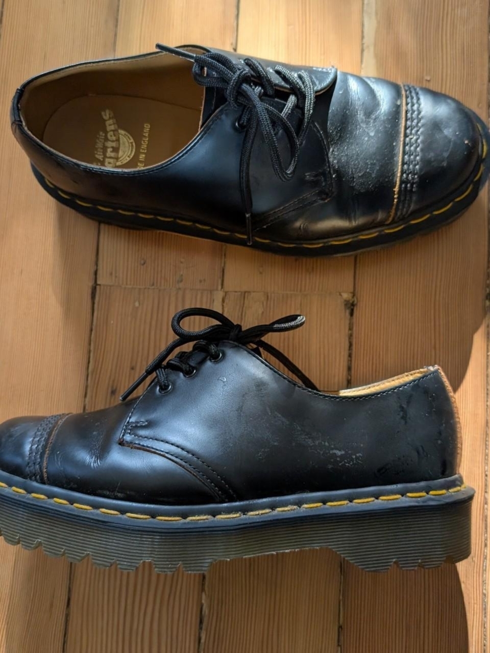 Dr. Martens Black Leather 3-Eye Oxford Made In England Cap